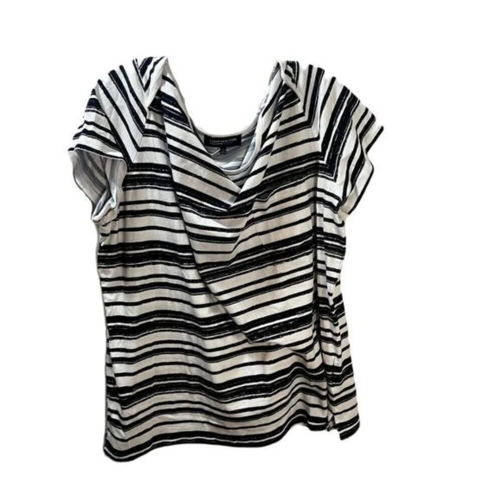 Jones New York Women's Stripe Short Sleeve Top 3X